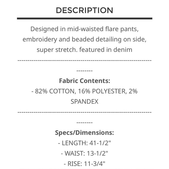 BP13-3🖤POL powerful Light Blue Embellished Jeans w/black pattern sure2amaze! - Picture 8 of 8